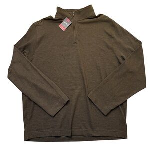 NWT Van Heusen Flex Men’s Big and Tall Brown Pullover Quarter Zip XXL Tall Relax